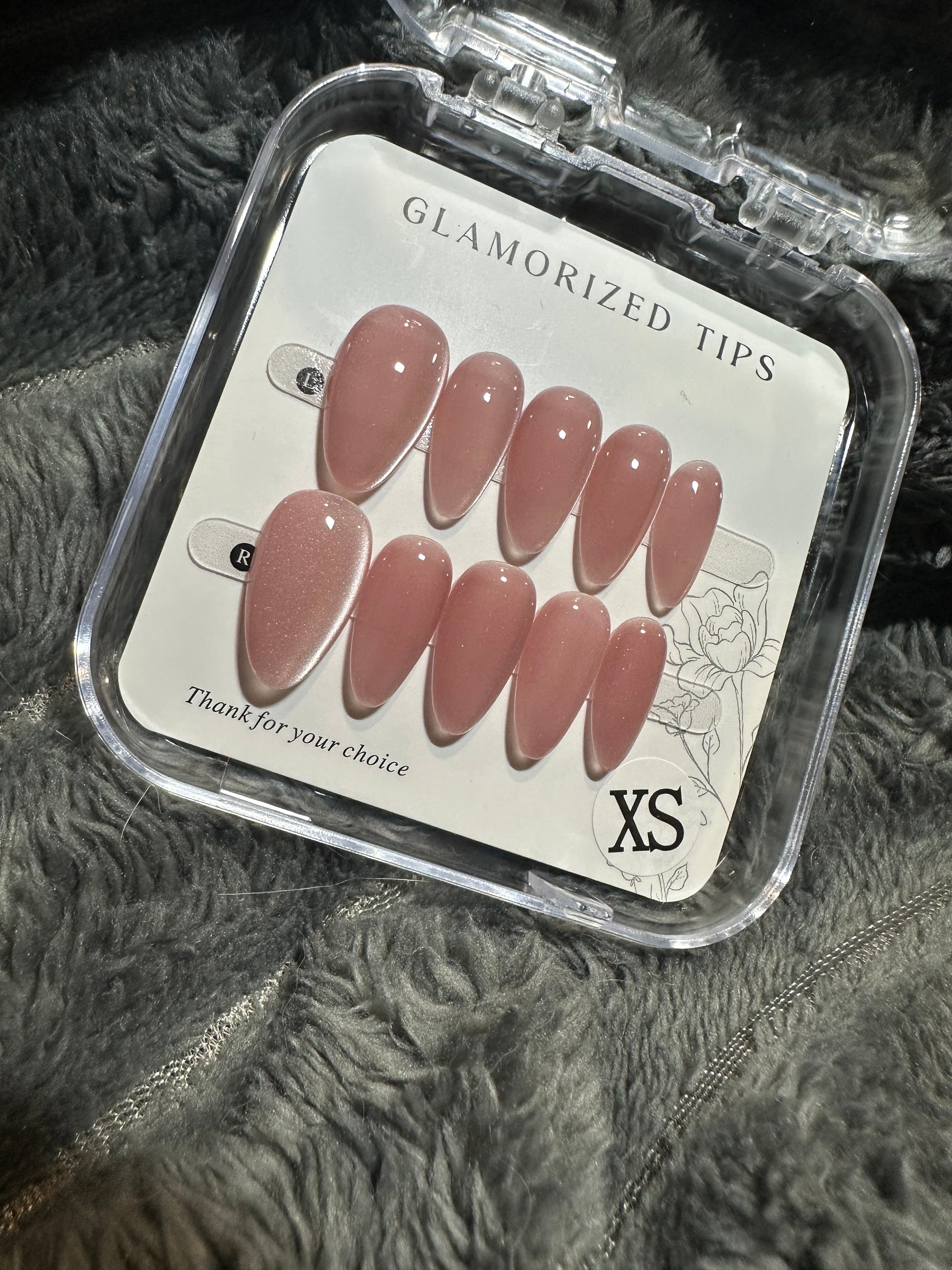 Rose gold Almond -shaped press-on nails