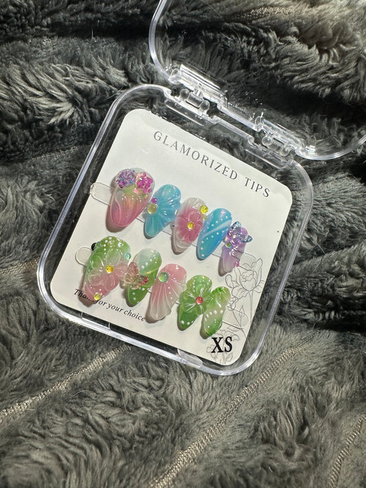 Mermaid Almond -shaped press-on nails
