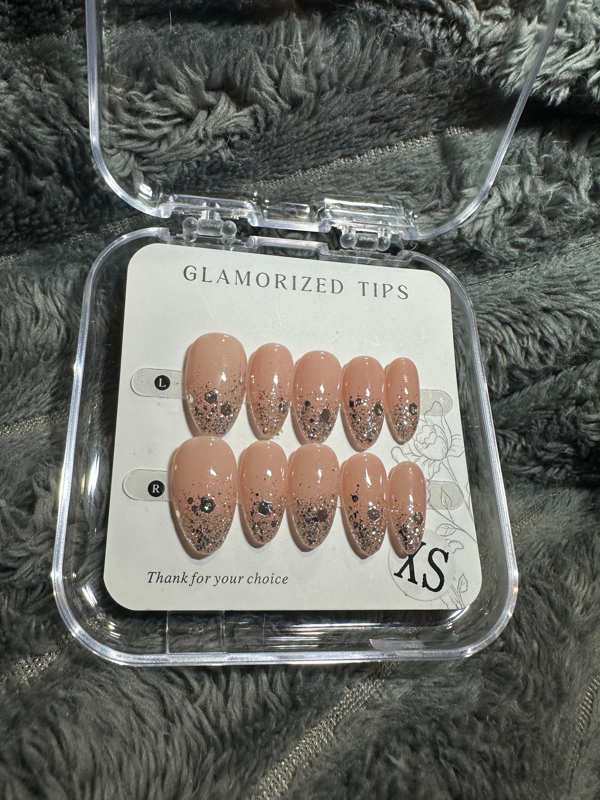 Bridal sparkling Almond -shaped press-on nails