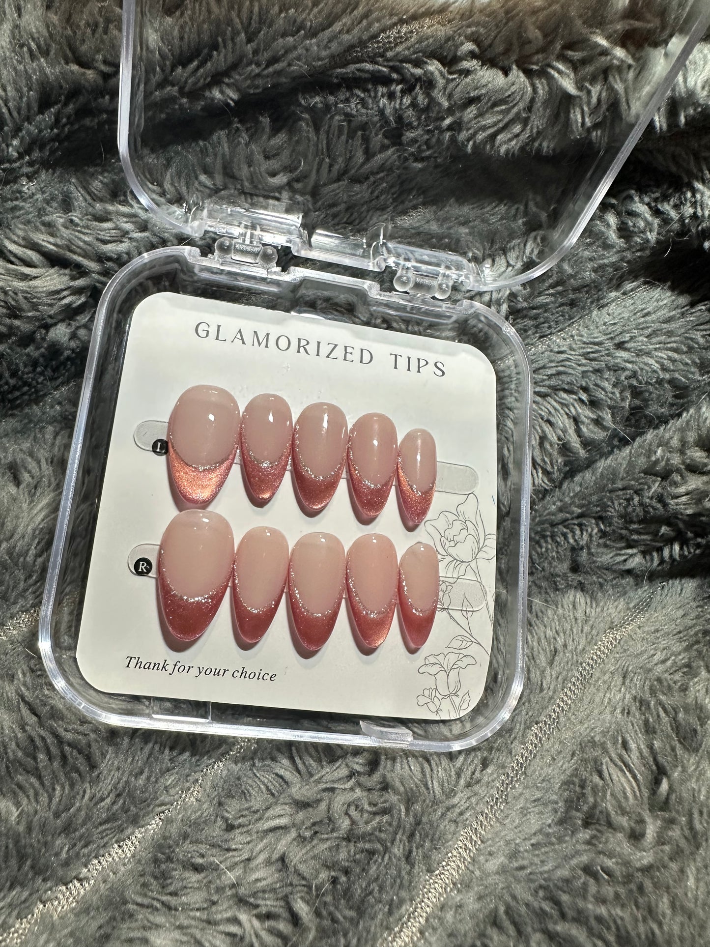 Rose gold French manicure